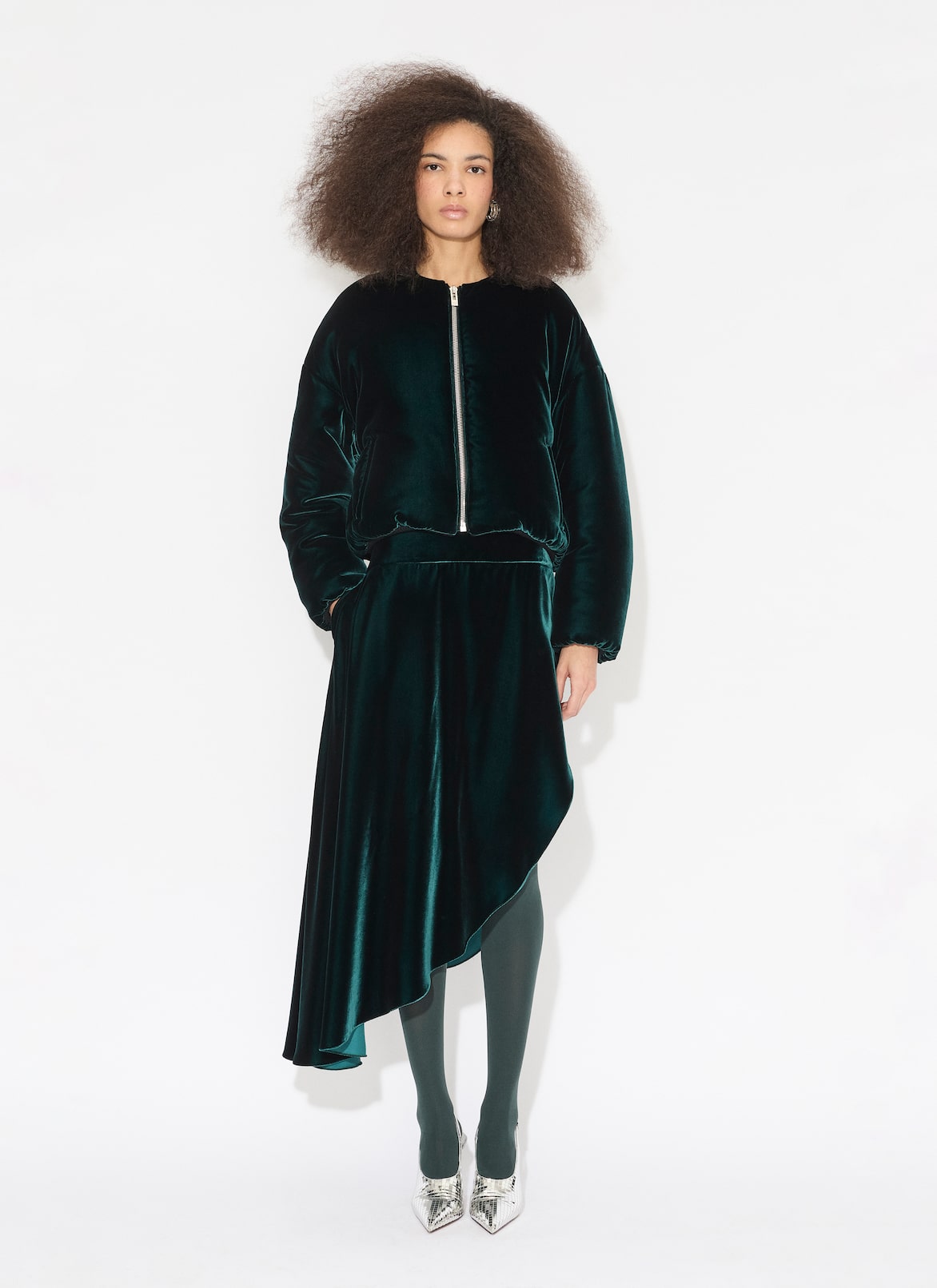 VELVET ASYMMETRICAL SKIRT ALAÏA BLUE VELVET ASYMMETRICAL SKIRT